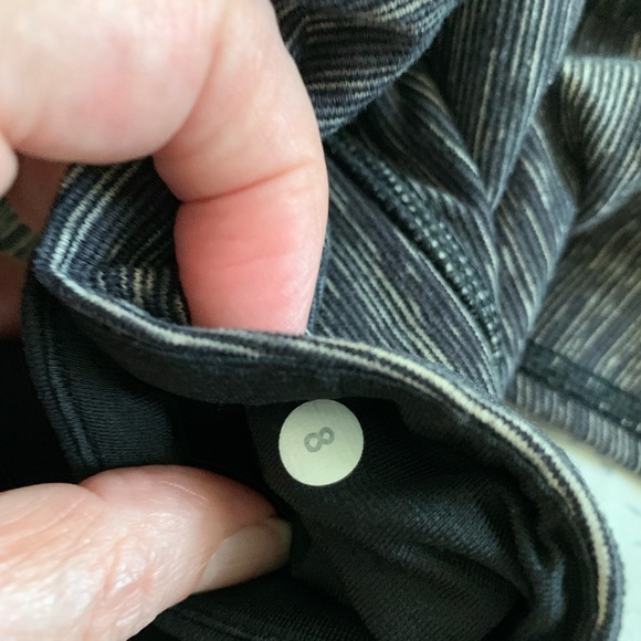 Lululemon Athletica Black Heathered Cropped Leggings size 8 - Picture 3 of 6